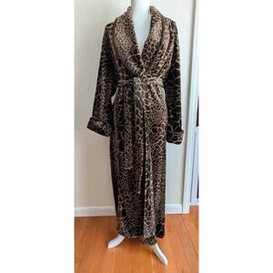 Rare Vintage 1980s Diamond Tea Gowns Giraffe Print Full Length Robe Large